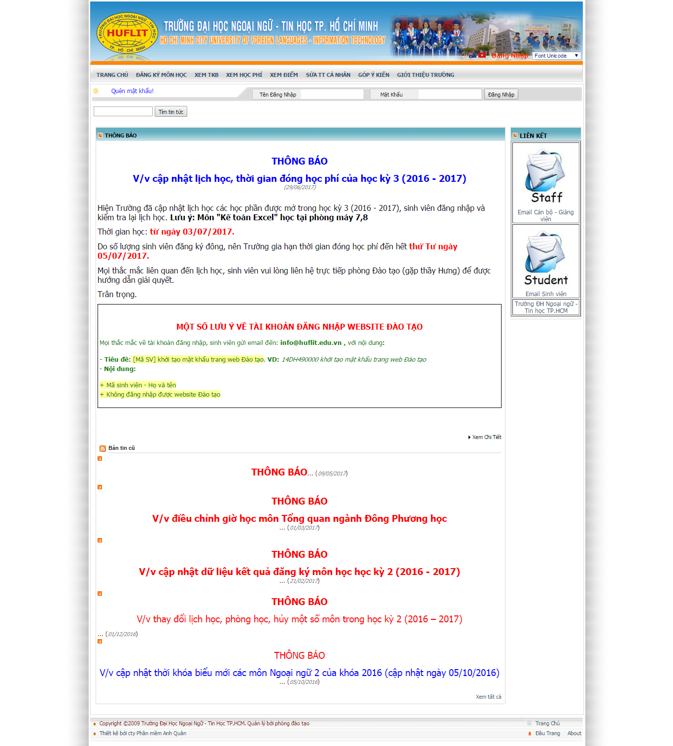 Thiết kế website cổng thông tin trường Đại học ngoại ngữ - tin học TP. Hồ Chí Minh