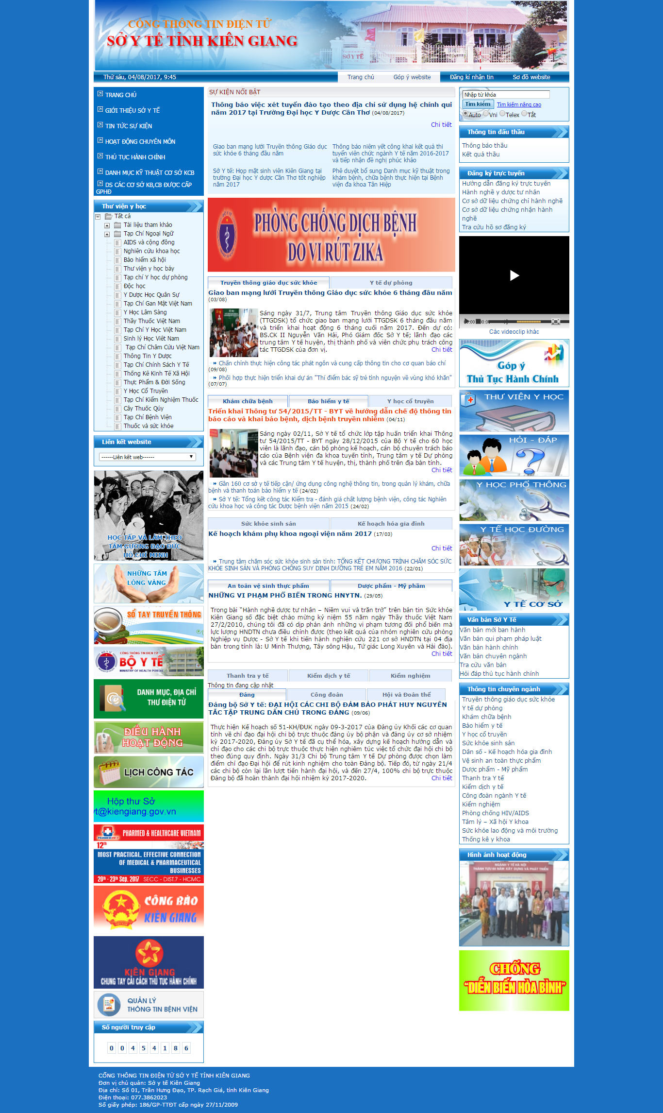 Thiết kế website cổng thông tin điện tử sở y tế tỉnh Kiên Giang