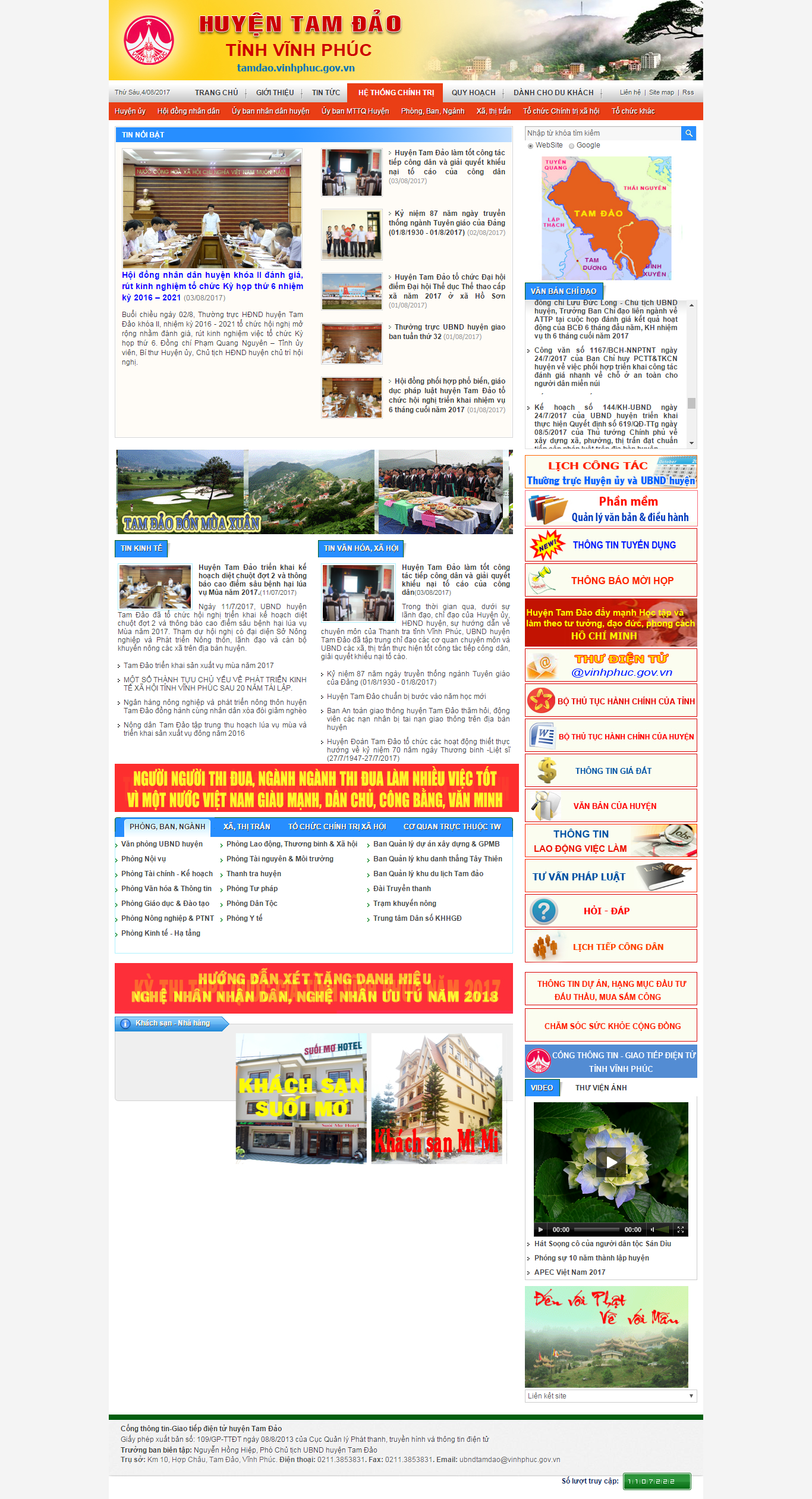 Thiết kế website cổng thông tin huyện Tam Đảo, tỉnh Vĩnh Phúc
