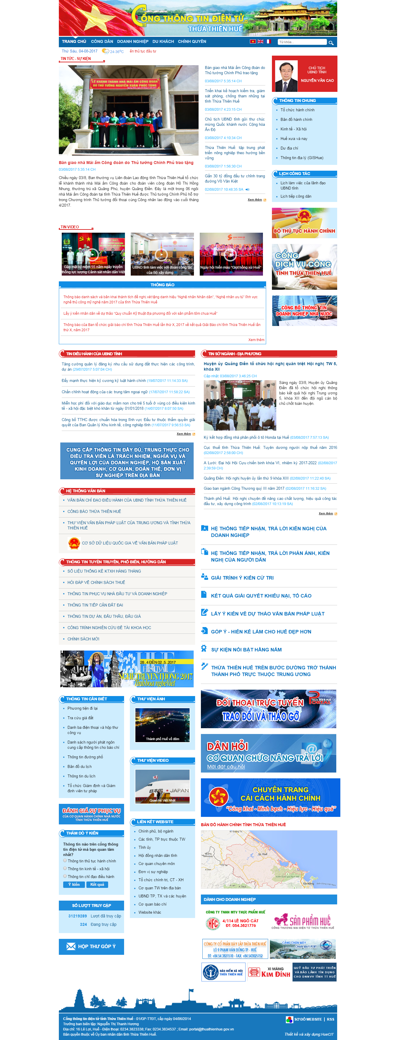Thiết kế website cổng thông tin điện tử tỉnh Thừa Thiên Huế