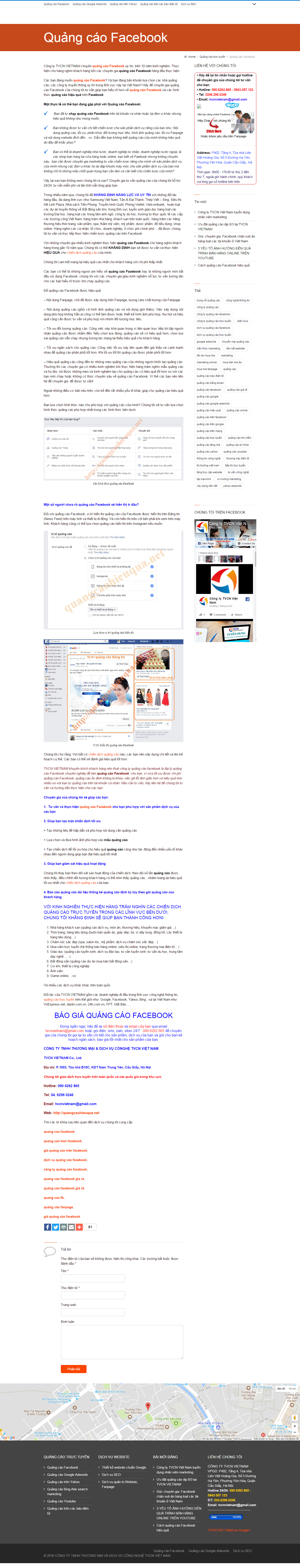 Thiết kế website quảng cáo facebook đẹp, chuyên nghiệp chuẩn SEO