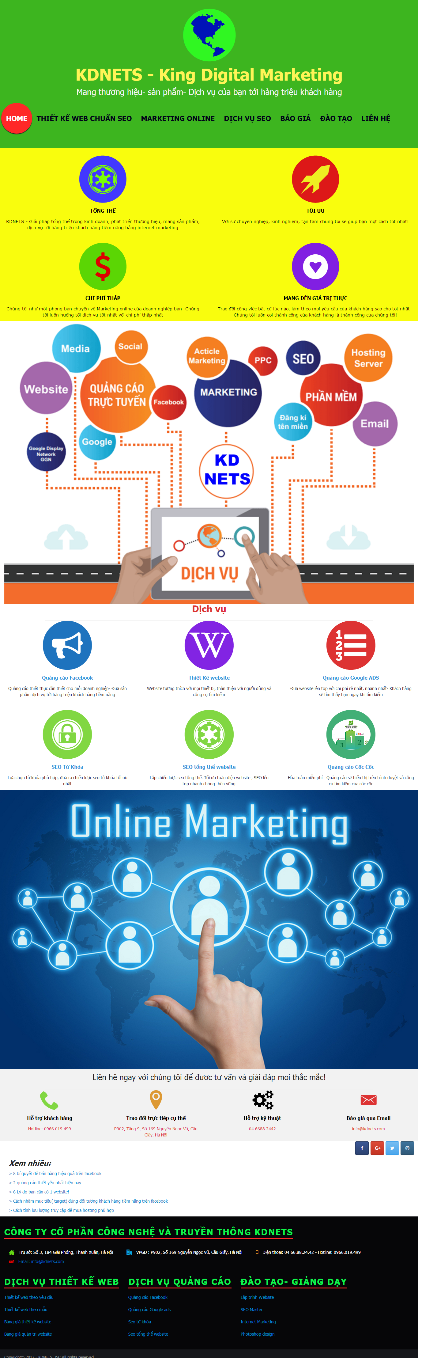 Thiết kế website quảng cáo facebook, thiết kế website