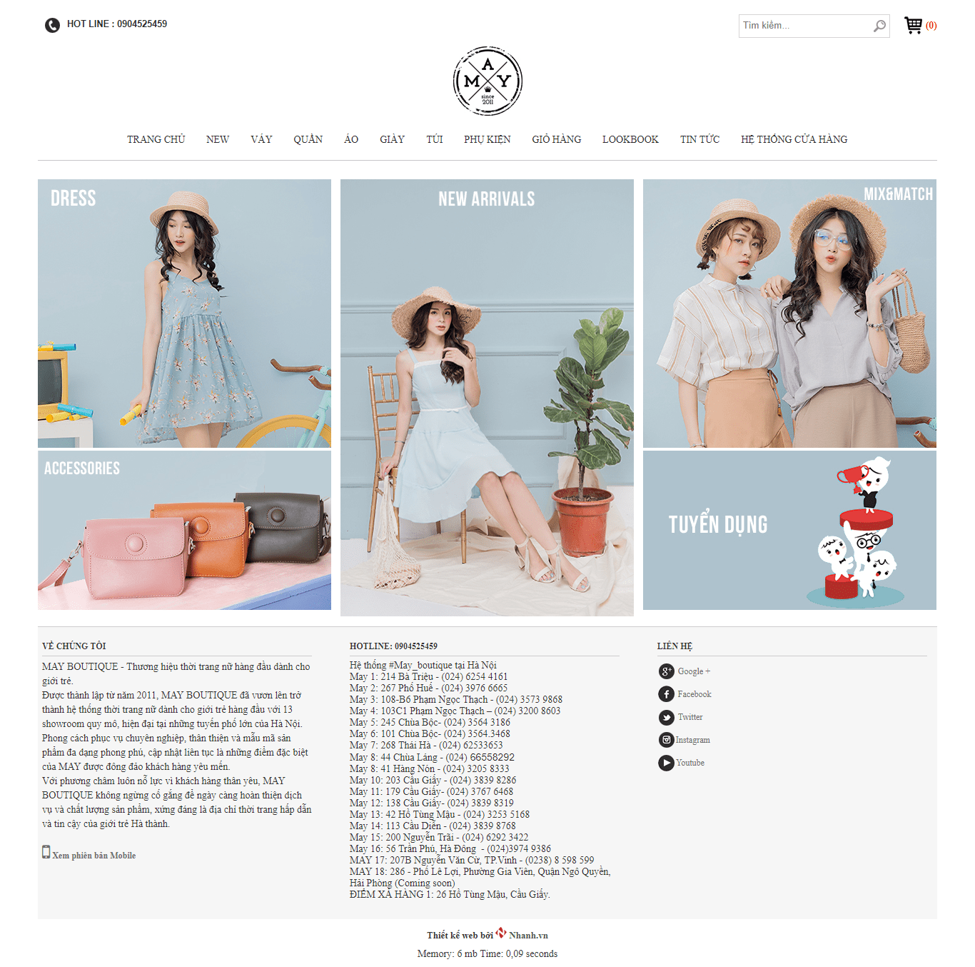 Thiết kế website Shop thời trang may botique đẹp SEO nhanh hiệu quả