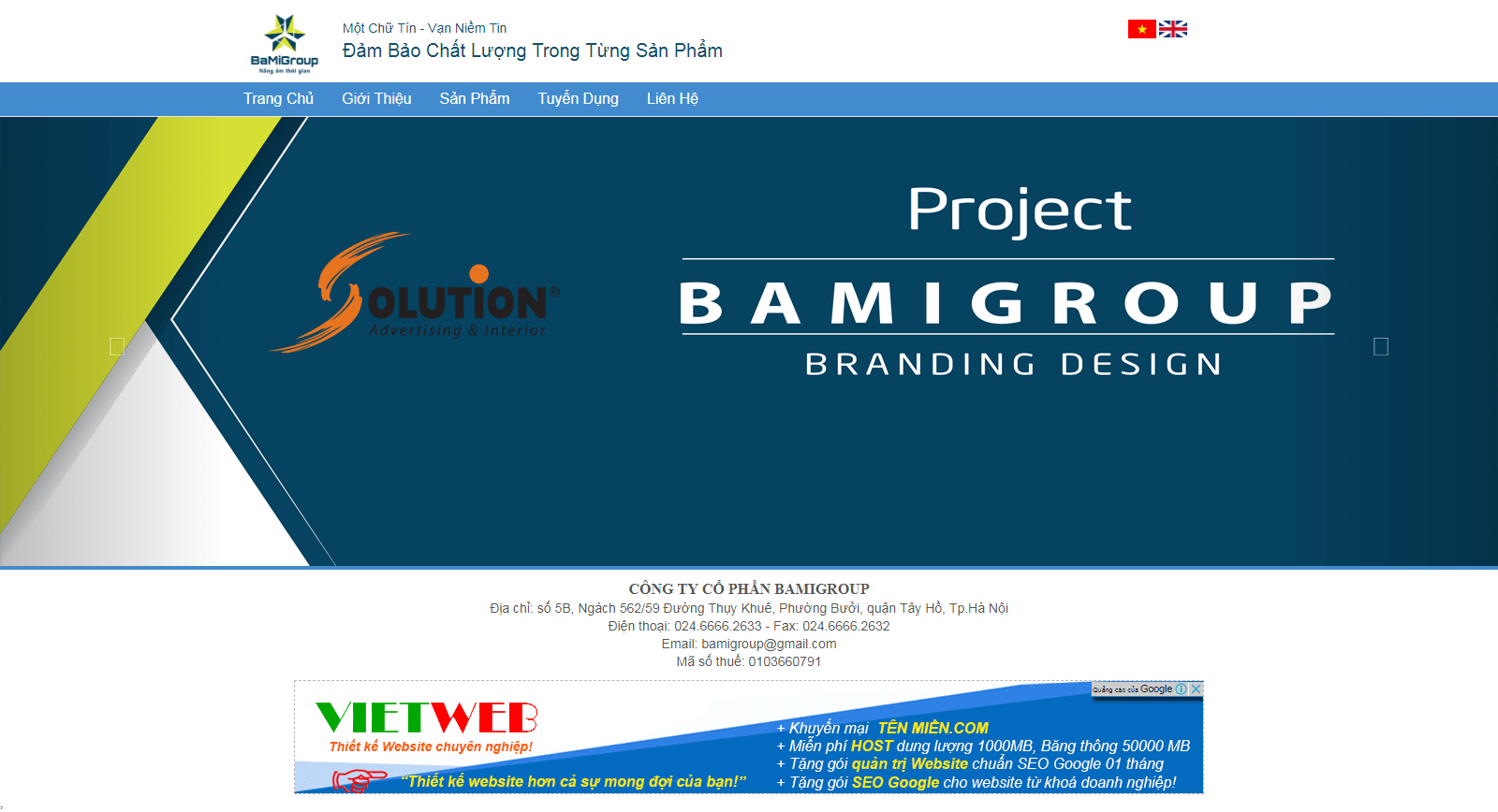 Thiết kế website bamigroup.vn đẹp, chuyên nghiệp chuẩn SEO
