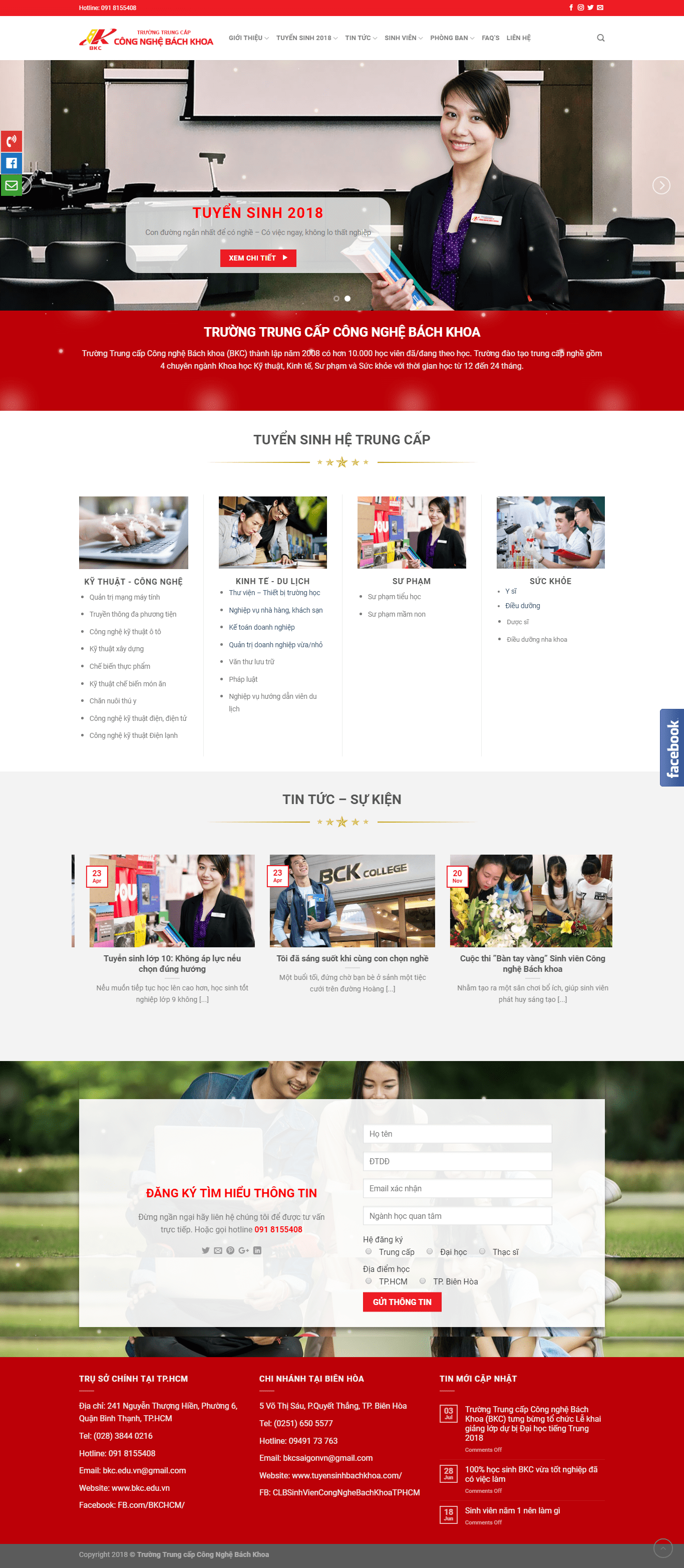 [hieuchuancaltech] Thiết kế website trường học, trường trung cấp - http://bkc.edu.vn/