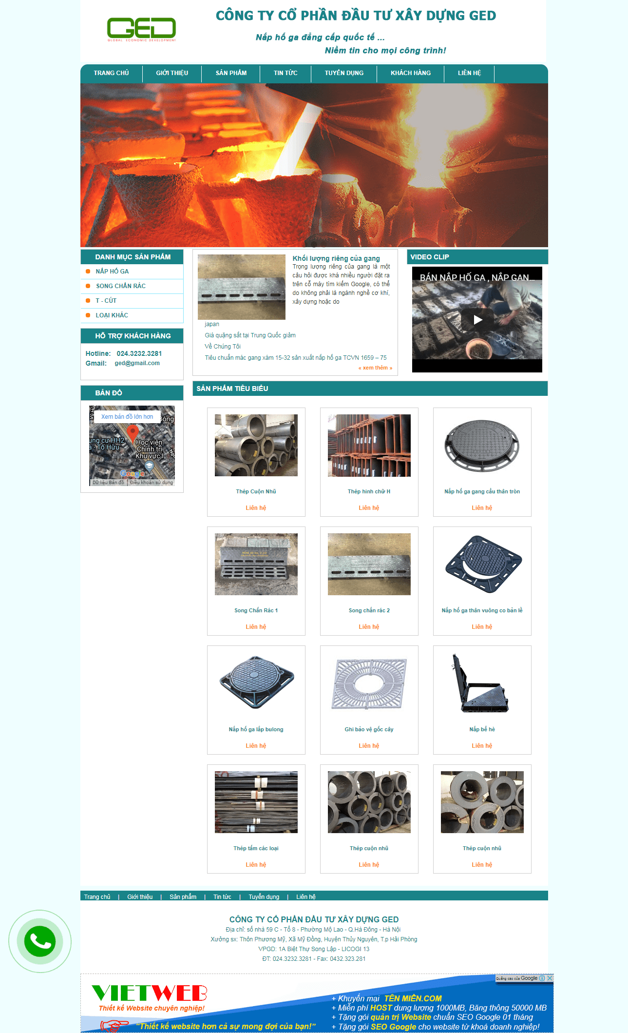 Thiết kế website công ty cổ phần đầu tư và xây dựng http://ged-vn.com