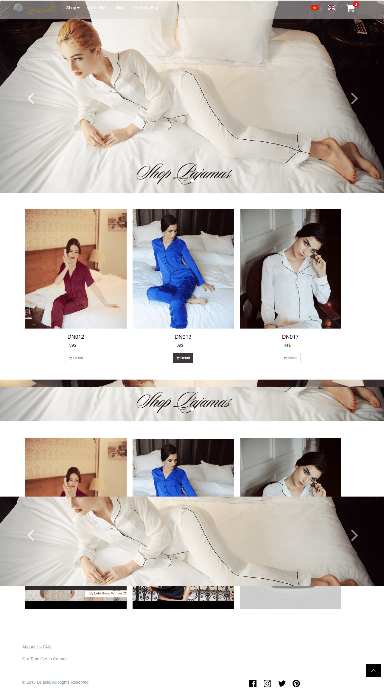 [hieuchuancaltech] Thiết kế website thời trang nữ, bộ đồ ngủ, váy ngủ http://lelasilk.com/