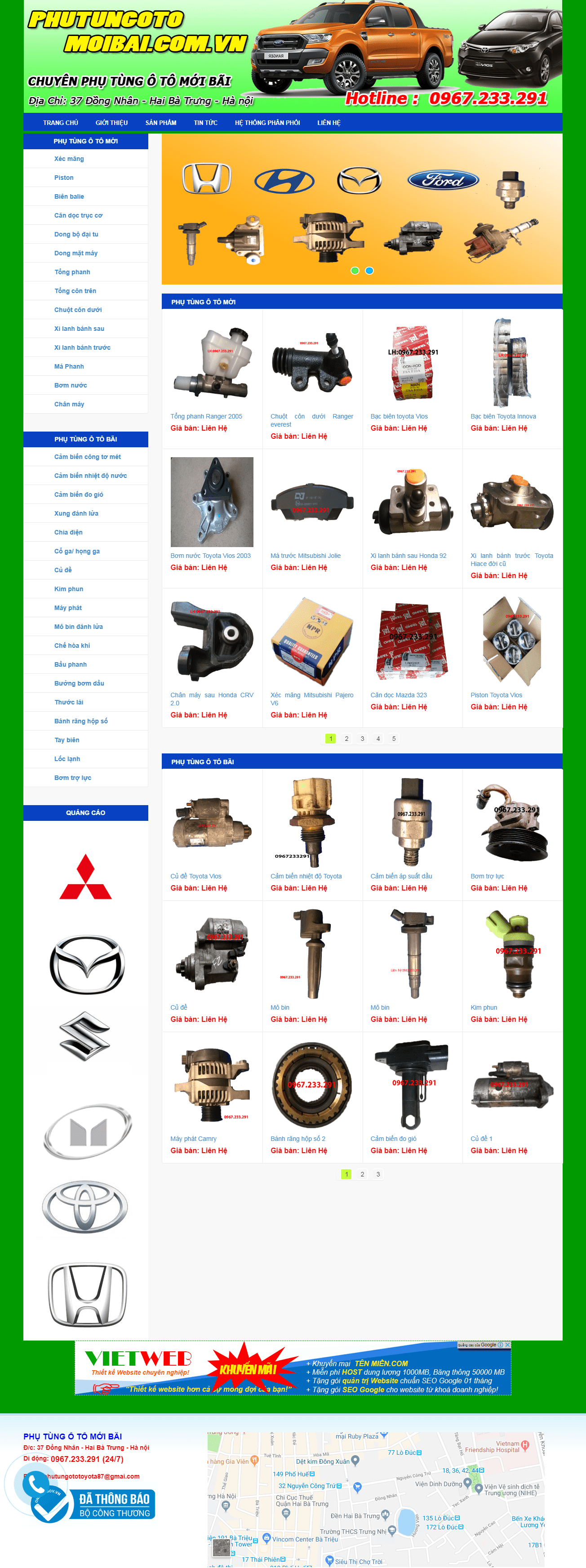 [hieuchuancaltech] Thiết kế website cửa hàng chuyên cung cấp phụ tùng oto http://phutungotomoibai.com.vn/