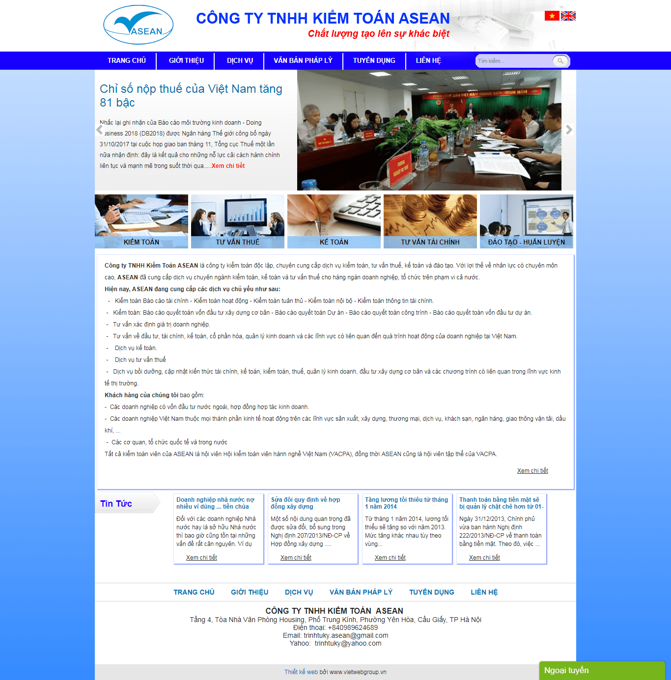Thiết kế website công ty kiểm toán htt://aseanaudit.com/