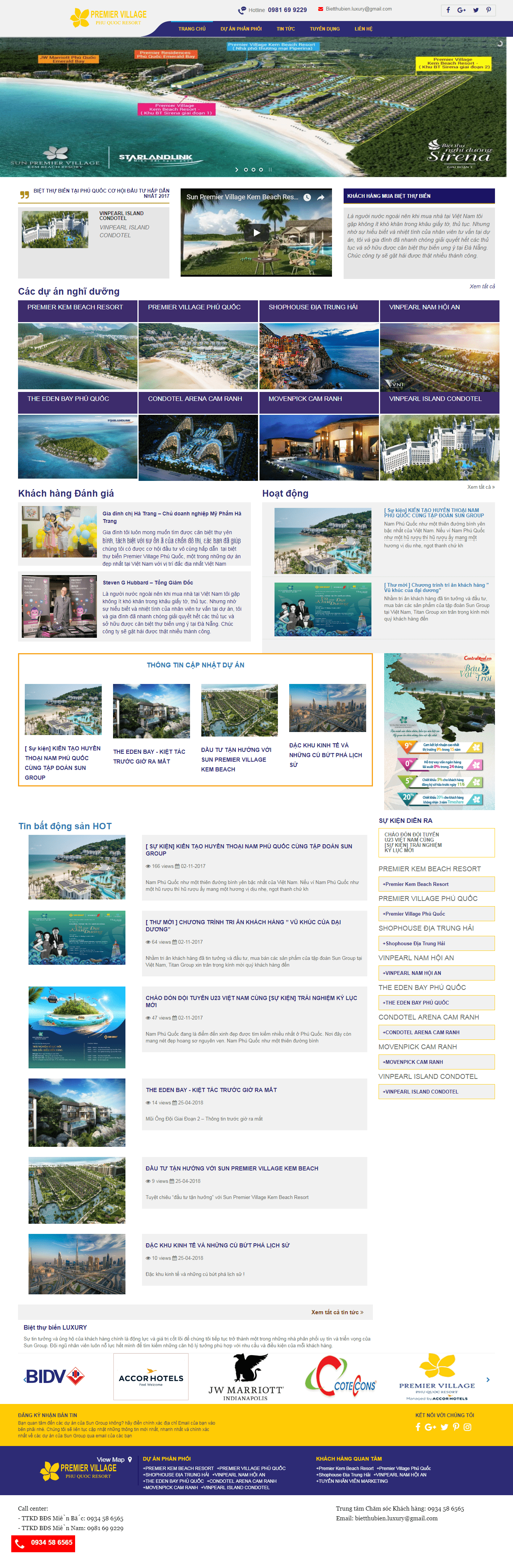 Thiết kế website đại lí phân phối biệt thự biển sun group http://bietthubienluxury.com/