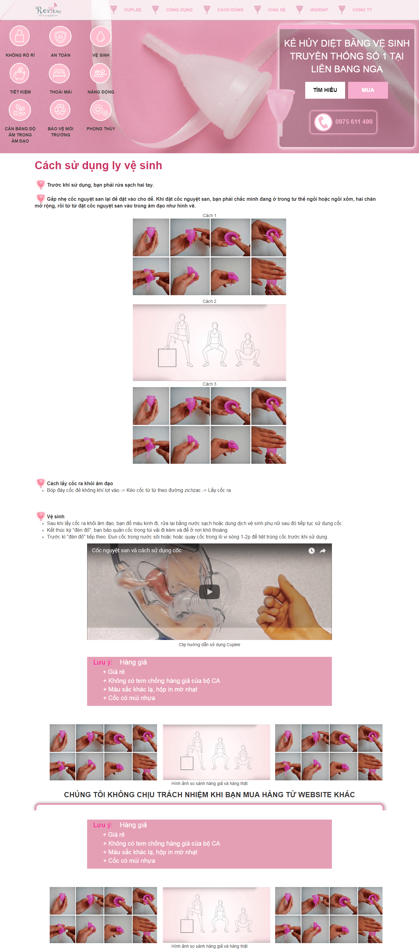 [hieuchuancaltech] Thiết kế website kinh doanh thiết bị vệ sinh phụ nữ http://lyvesinh.vn/