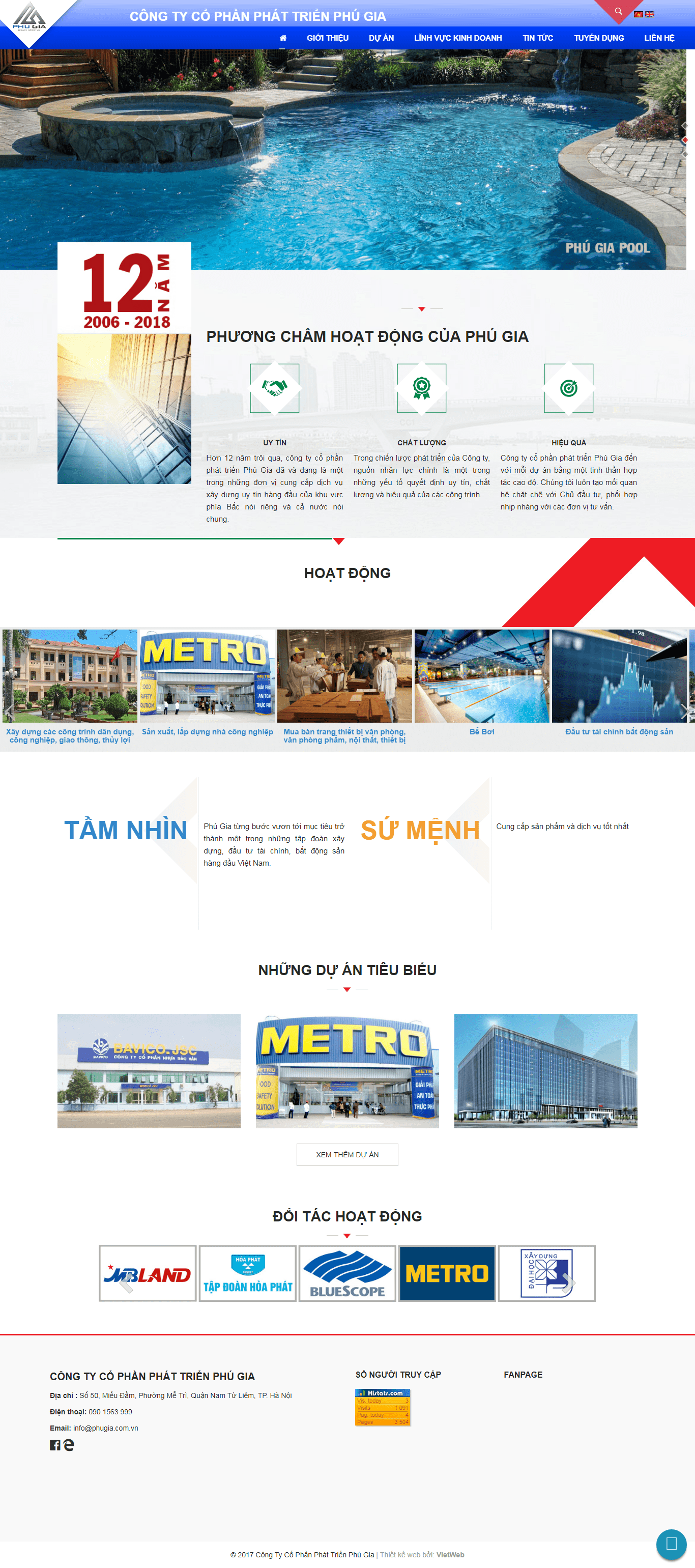 Thiết kế website công ty xây dựng http://phugia.com.vn/