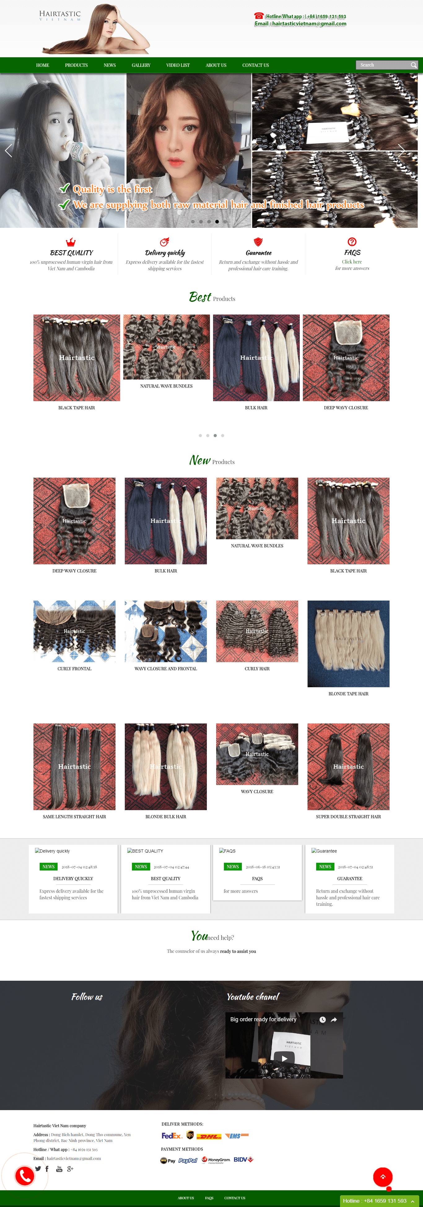 Thiết kế website về tóc giả http://hairtasticvietnam.com/