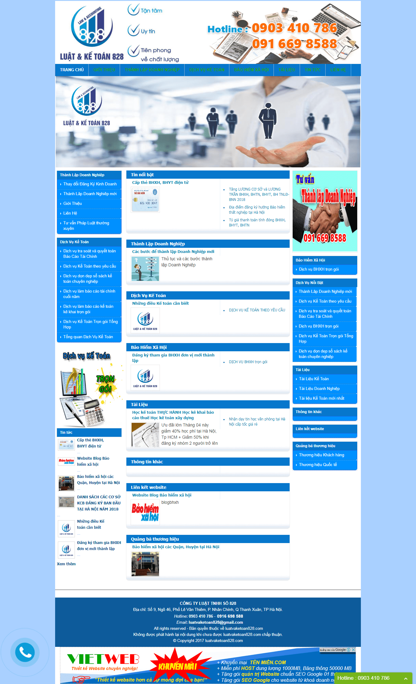 Thiết kế website luật và kế toán http://luatvaketoan828.com/