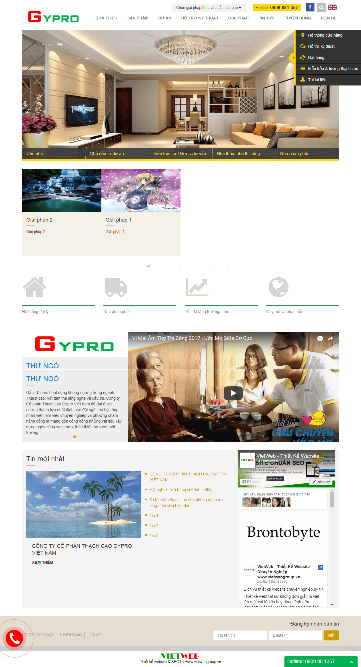 Thiết kế website công ty chuyên thi công trần thạch cao http://thachcaotunhien.com/