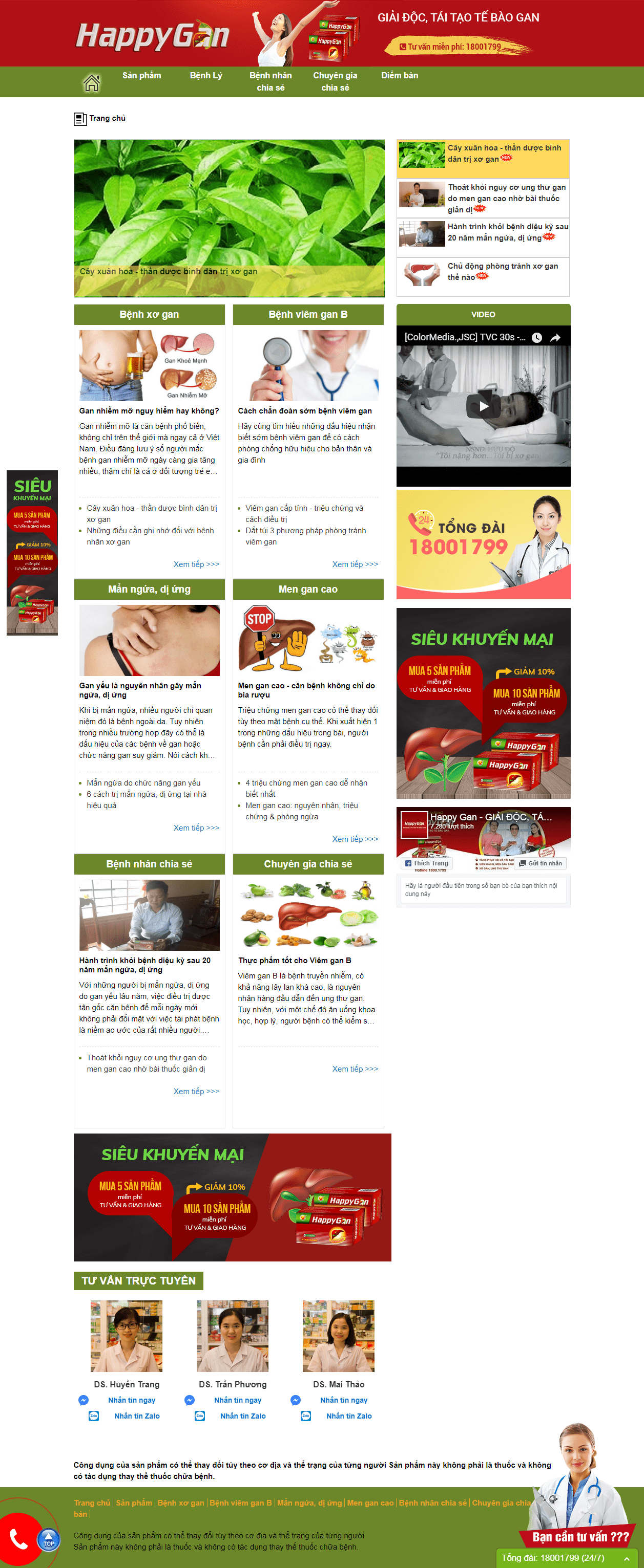 Thiết kế website bệnh lí gan http://benhlygan.vn/ đẹp SEO tốt