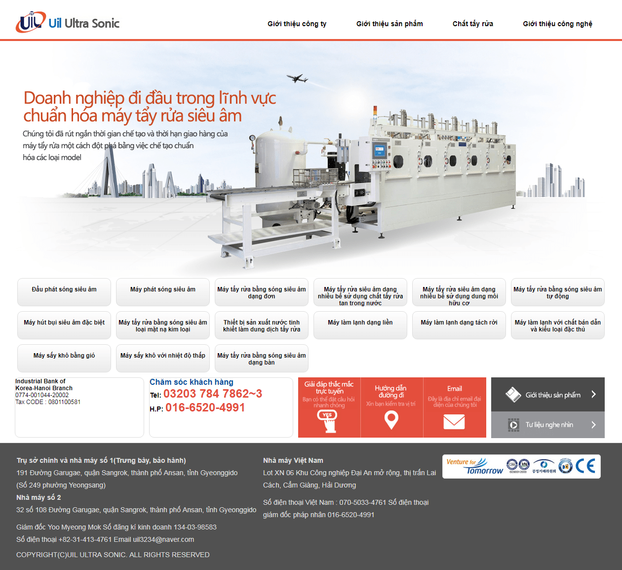 thiết kế website máy tẩy rửa bằng sóng siêu âm http://uilultrasonic.com/