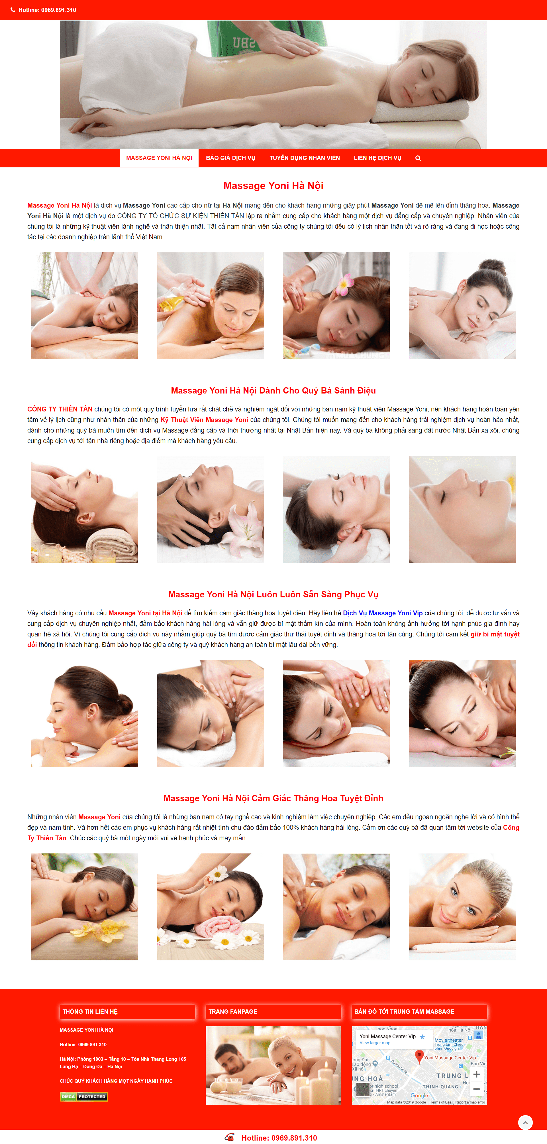 Thiết Kế Website Thẩm Mỹ Viện massageyonivip.com đẹp SEO tốt