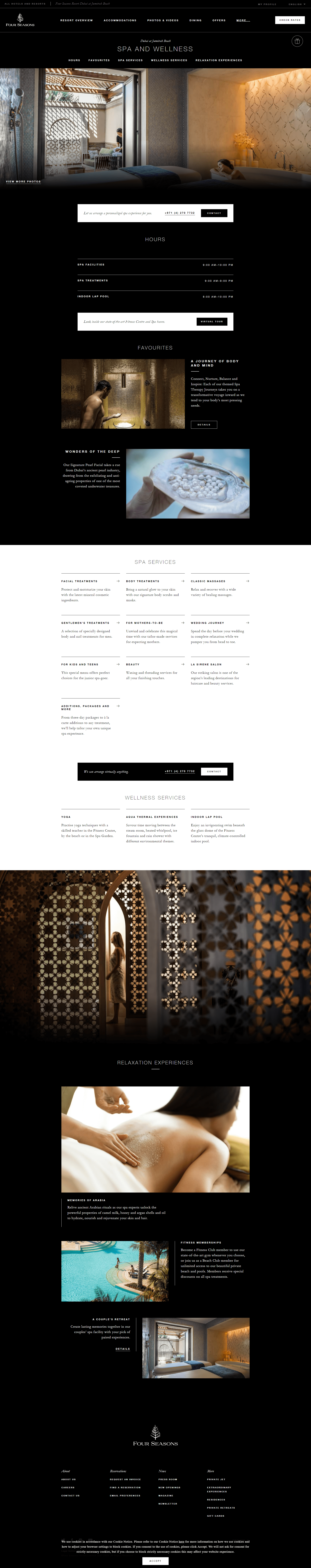 Thiết Kế Website Spa fourseasons - https://www.fourseasons.com/dubaijb/spa/