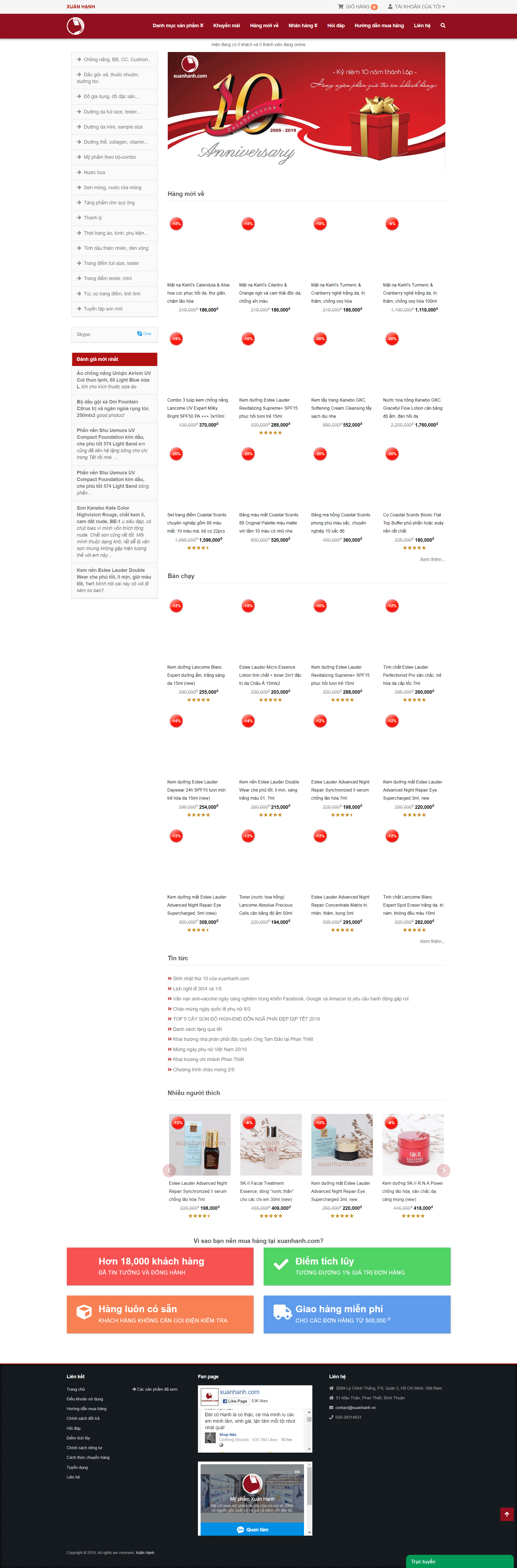 Thiết Kế Website mỹ phẩm nước hoa Xuân Hạnh - https://www.xuanhanh.vn/