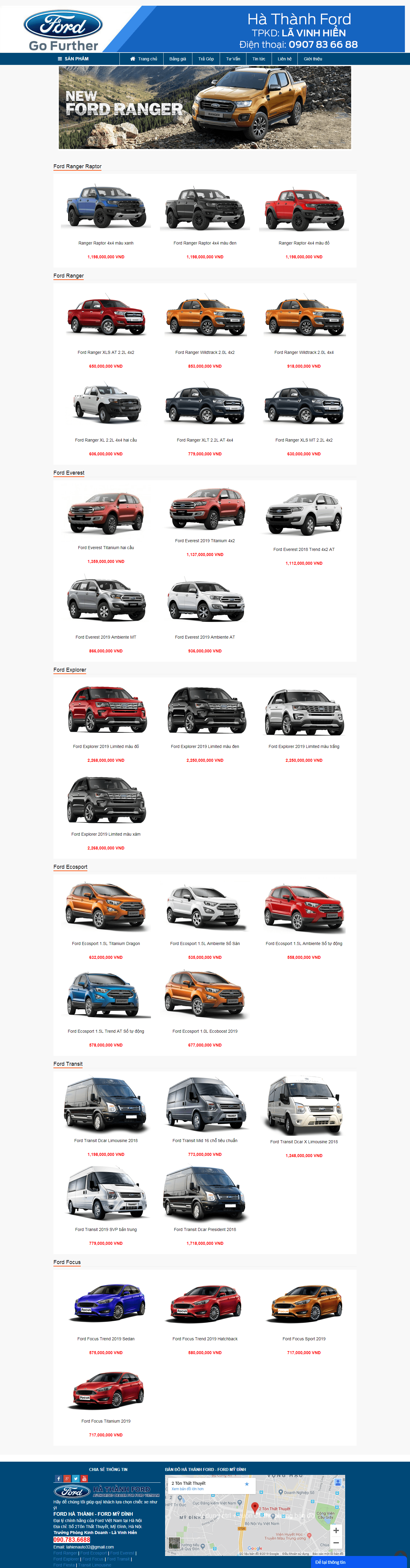 Thiết kế website xe hơi, Ô tô - http://fordhathanh5s.com/