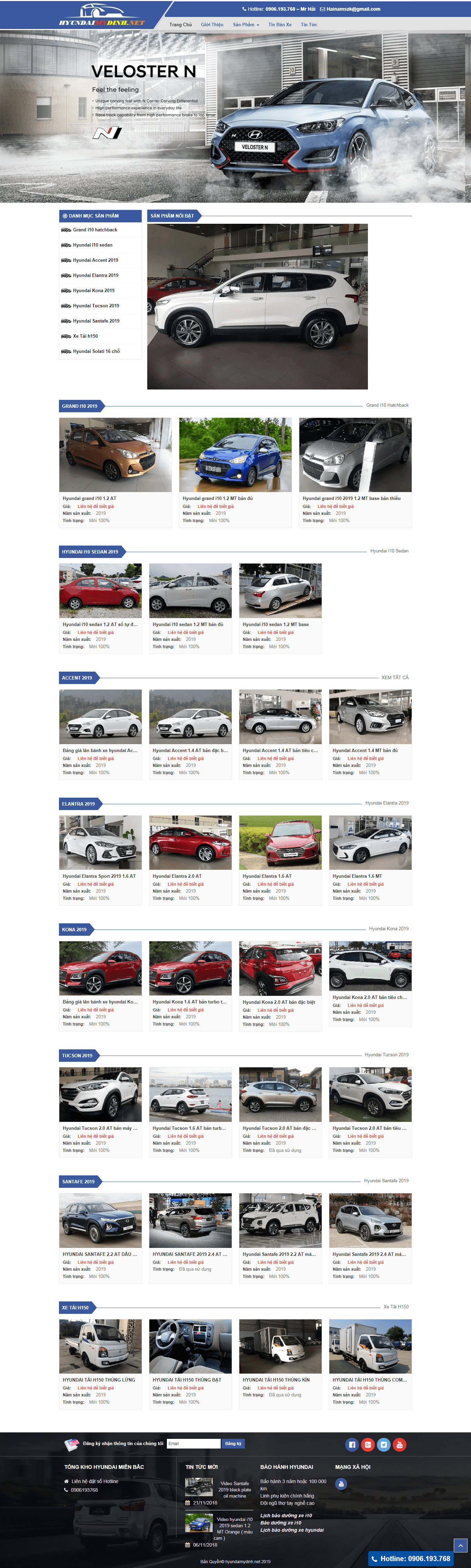 Thiết kế website xe hơi, Ô tô - http://hyundaimydinh.net/