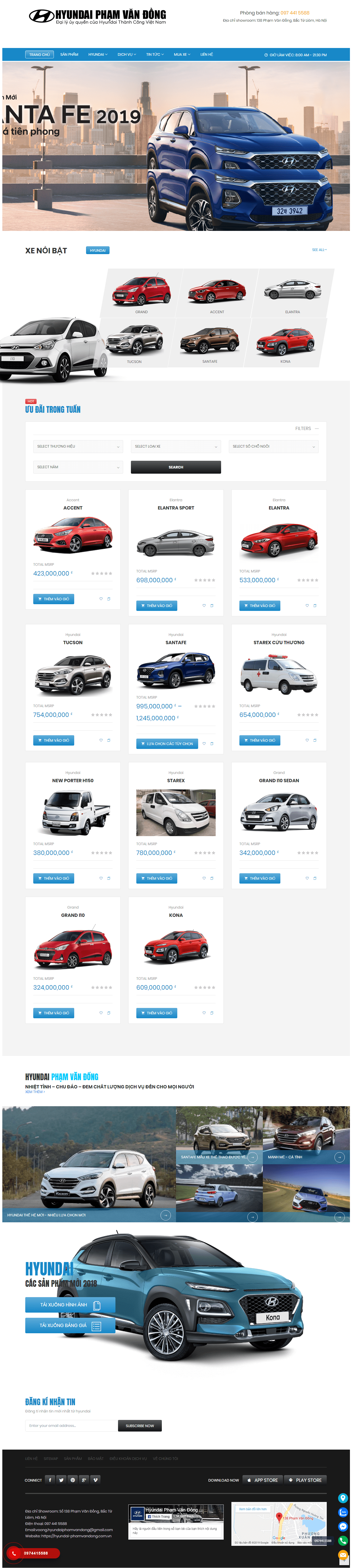 Thiết kế website xe hơi, Ô tô - https://hyundai-phamvandong.com.vn/