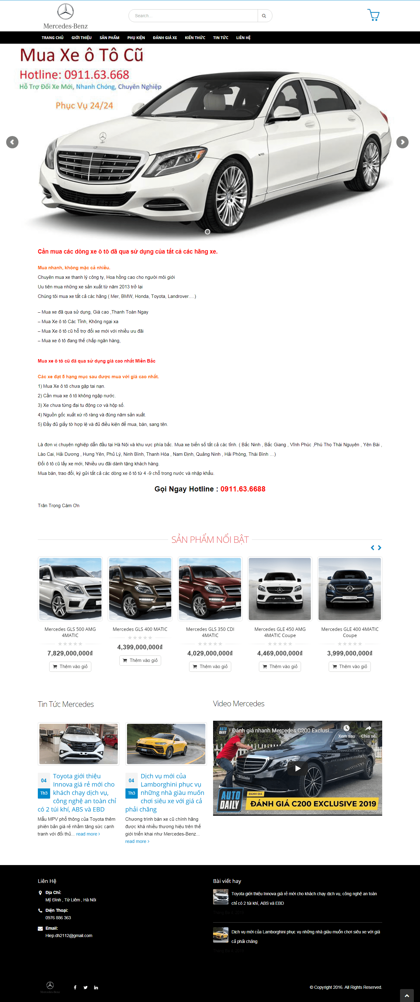 Thiết kế website xe hơi, Ô tô - http://muabanotohanoi.vn/