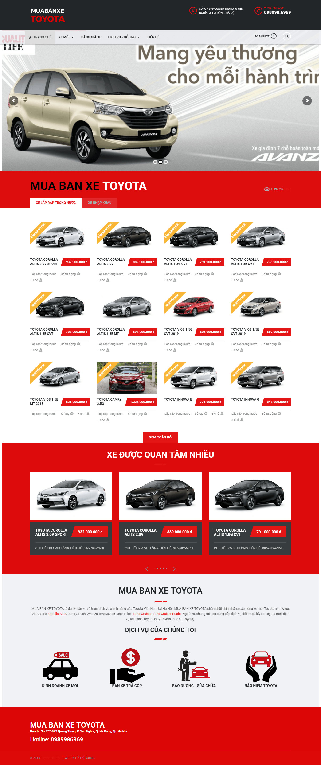Thiết kế website xe hơi, Ô tô - https://muabanxetoyota.vn/