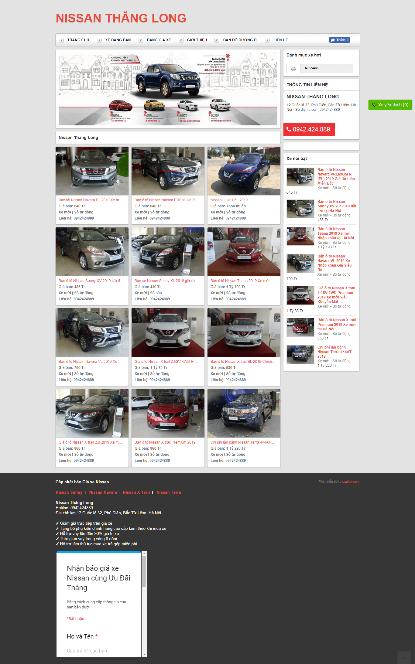 Thiết kế website xe hơi, Ô tô - http://nissanthanglong.otoxehoi.com/