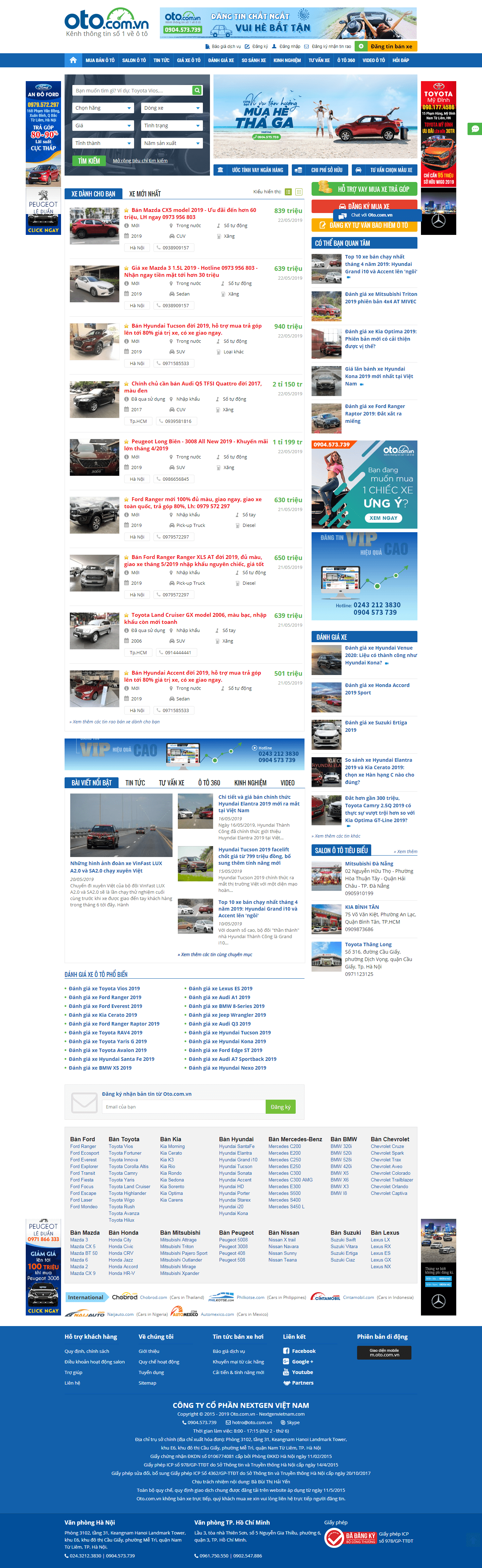 Thiết kế website xe hơi, Ô tô - https://oto.com.vn/ đẹp SEO tốt