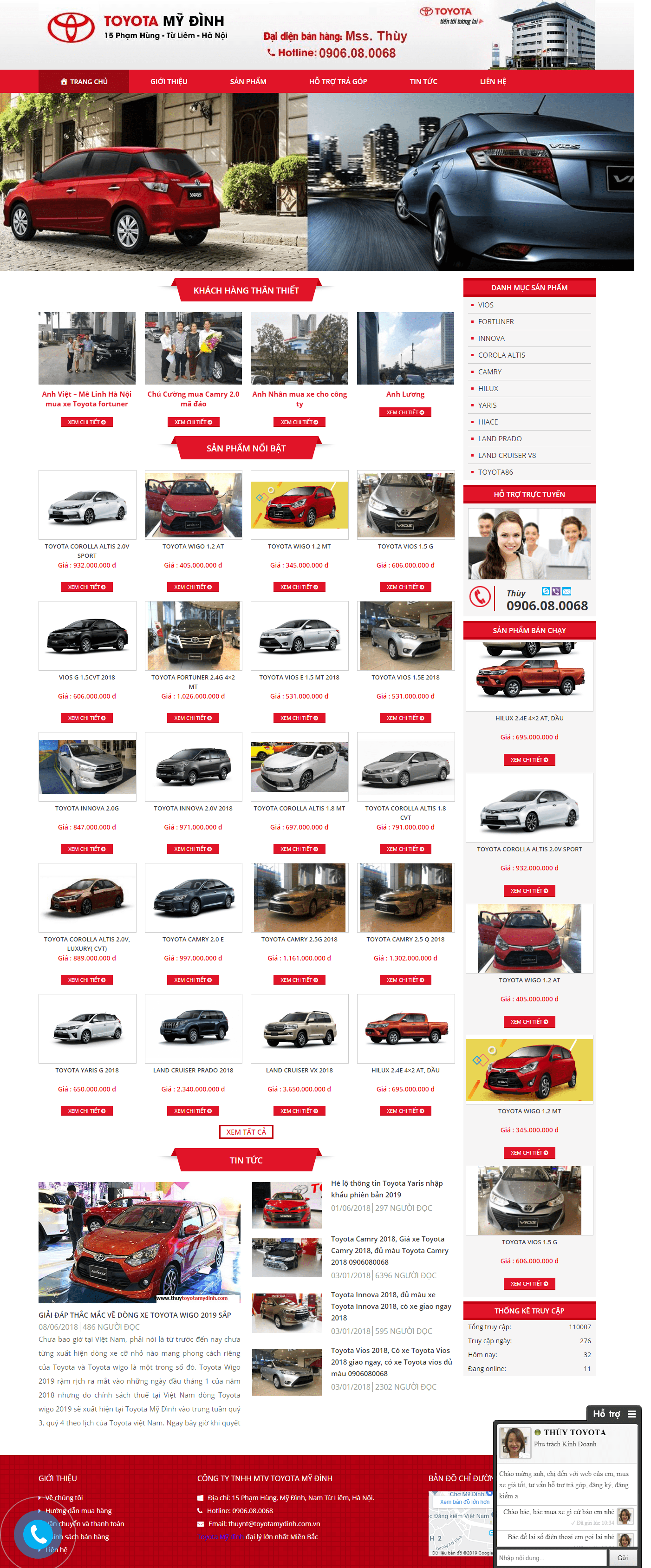 Thiết kế website xe hơi, Ô tô - http://thuytoyotamydinh.com/