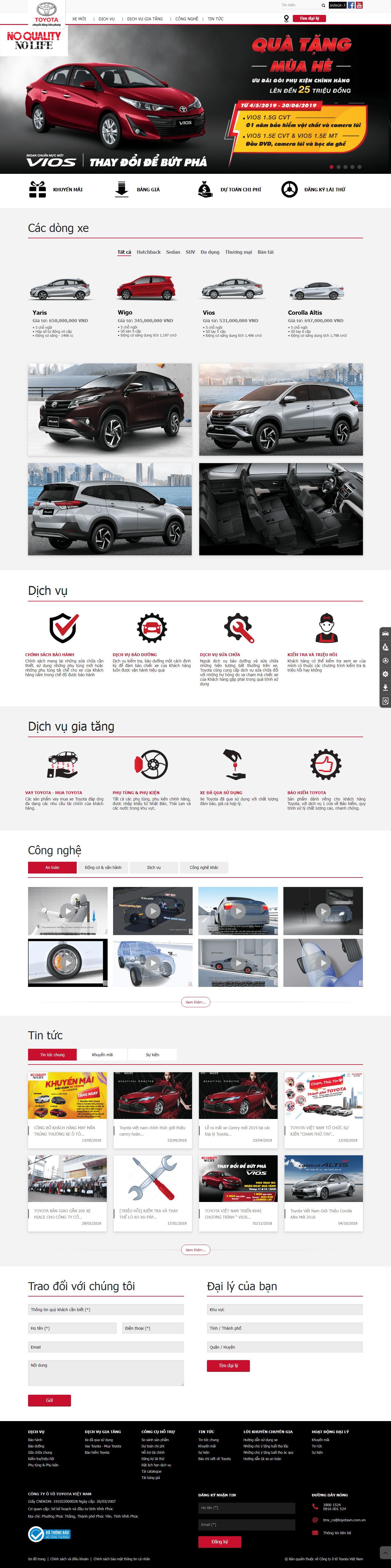 Thiết kế website xe hơi, Ô tô - http://www.toyota.com.vn/