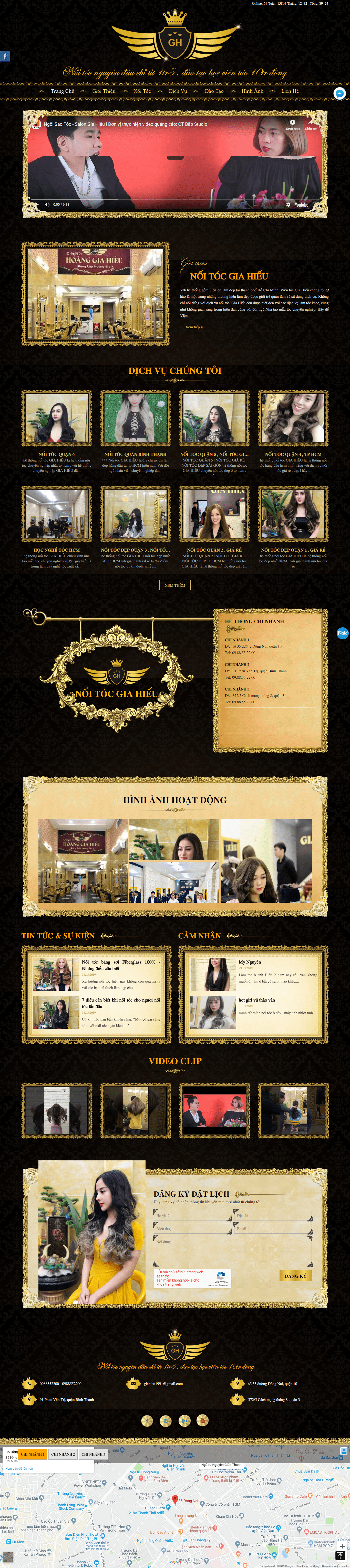 Thiết kế website hiệu cắt tóc, hair salon - http://hocvientocgiahieu.com/
