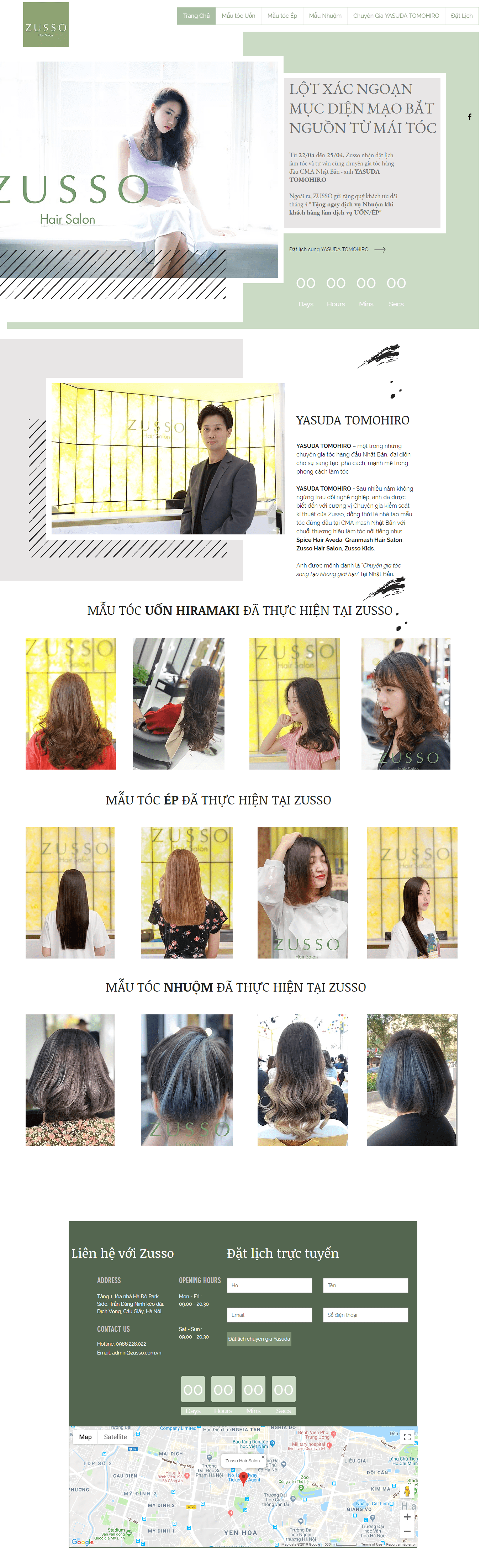 Thiết kế website hiệu cắt tóc, hair salon - https://www.lamdep.zusso.com.vn/
