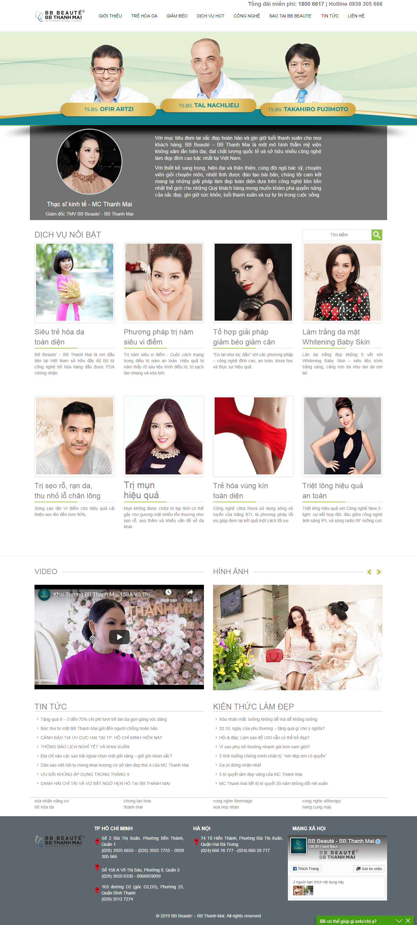 Thiết kế website Spa - Thẩm mỹ viện - https://bbbeaute.com.vn/