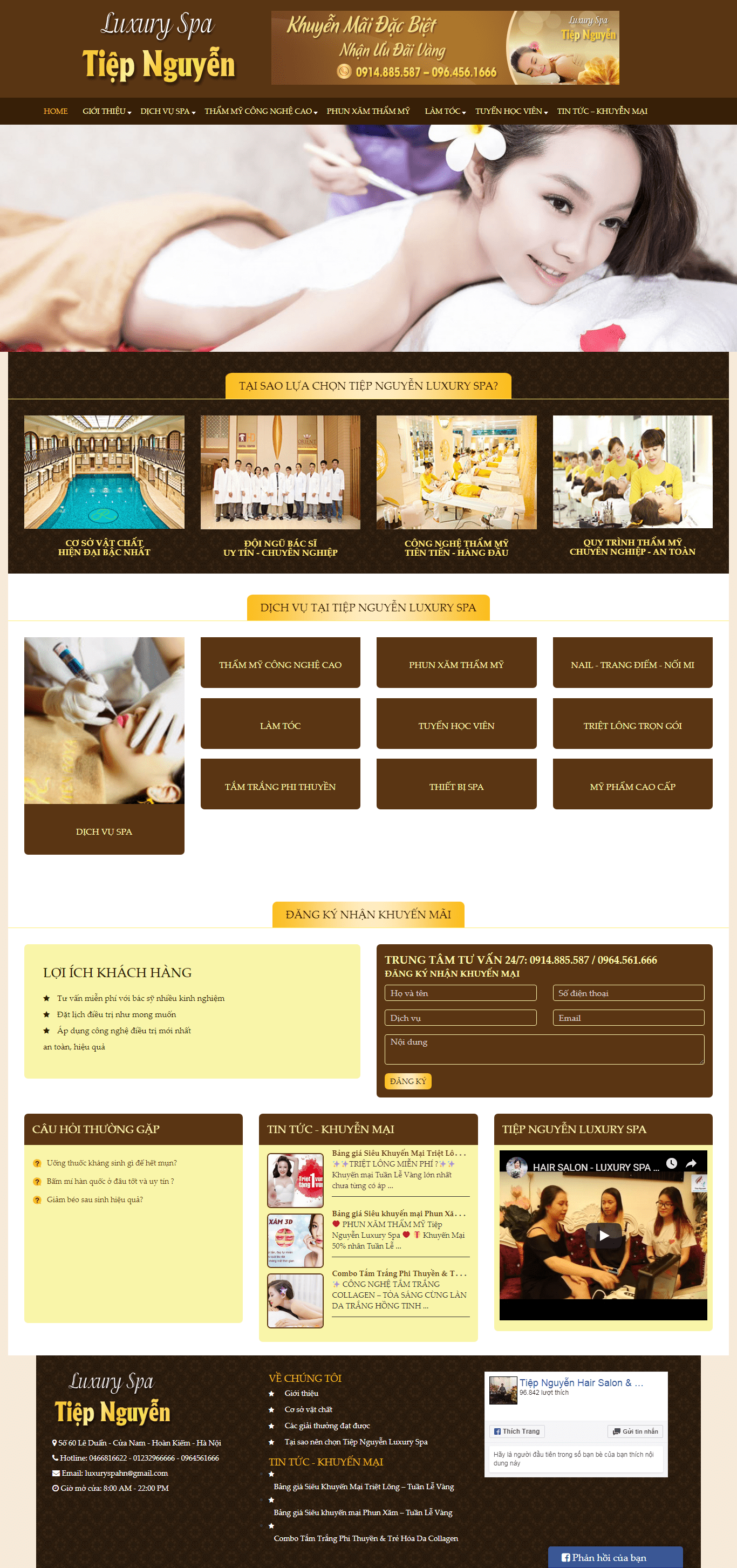 Thiết kế website Spa - Thẩm mỹ viện - http://luxuryspahn.com/