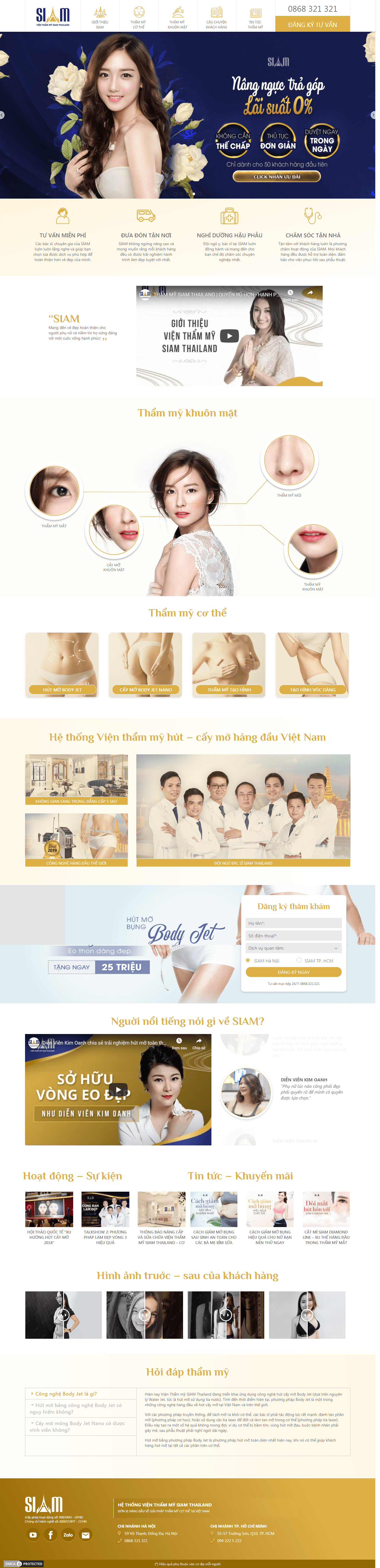 Thiết kế website Spa - Thẩm mỹ viện - https://thammysiam.com/
