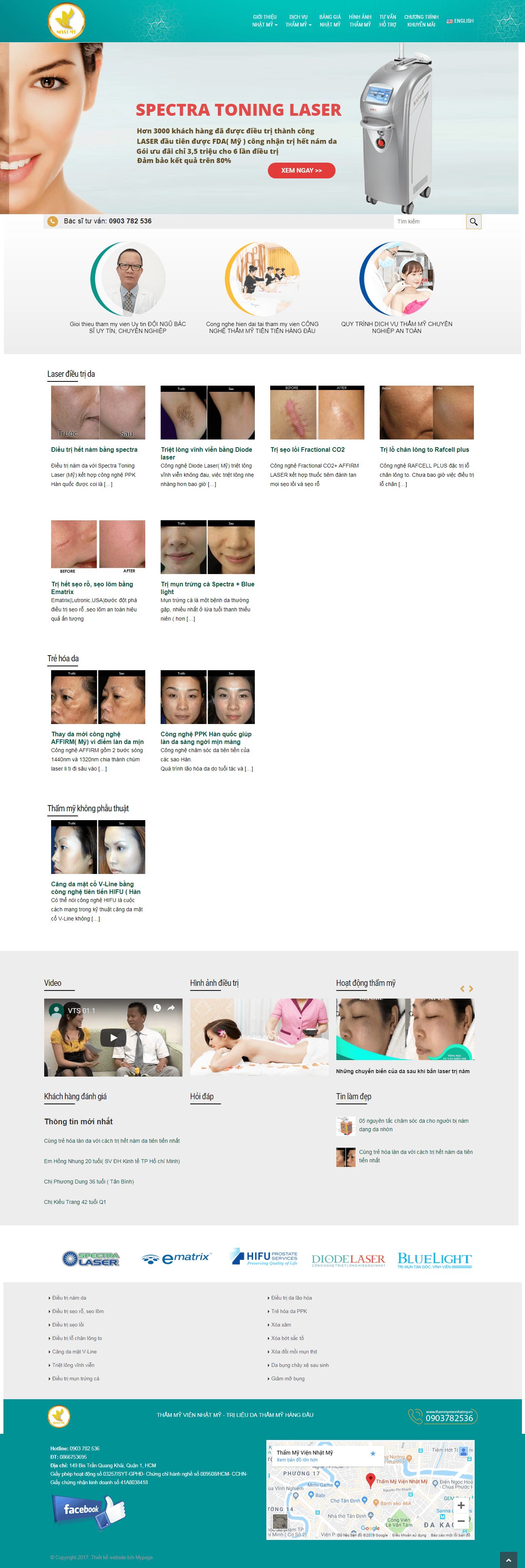 Thiết kế website Spa - Thẩm mỹ viện - http://thammyviennhatmy.vn/