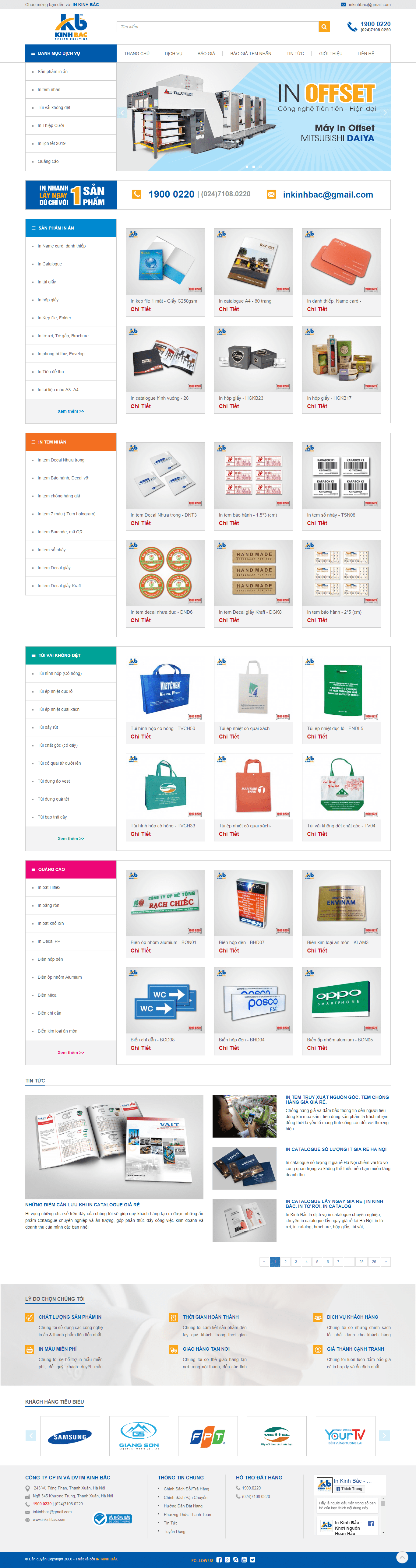 Thiết kế website in ấn - thiết kế - http://inkinhbac.com/