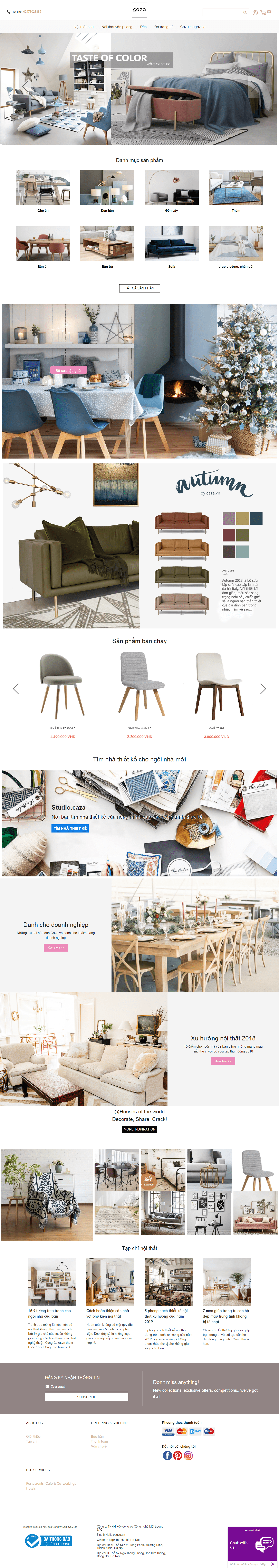 Thiết kế website nội thất - kiến trúc - https://caza.vn/