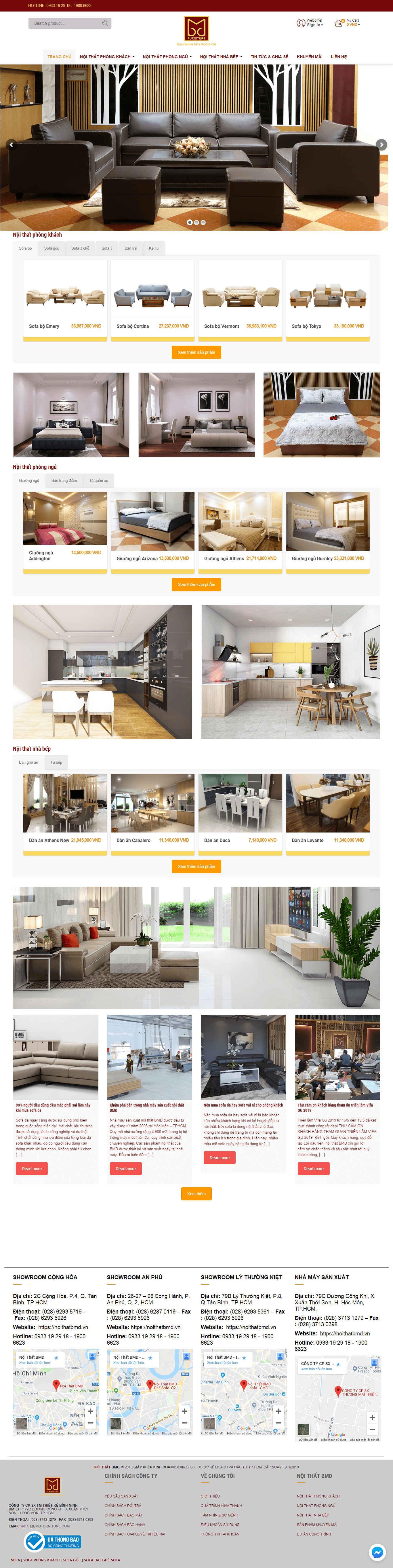Thiết kế website nội thất - kiến trúc - https://noithatbmd.vn/