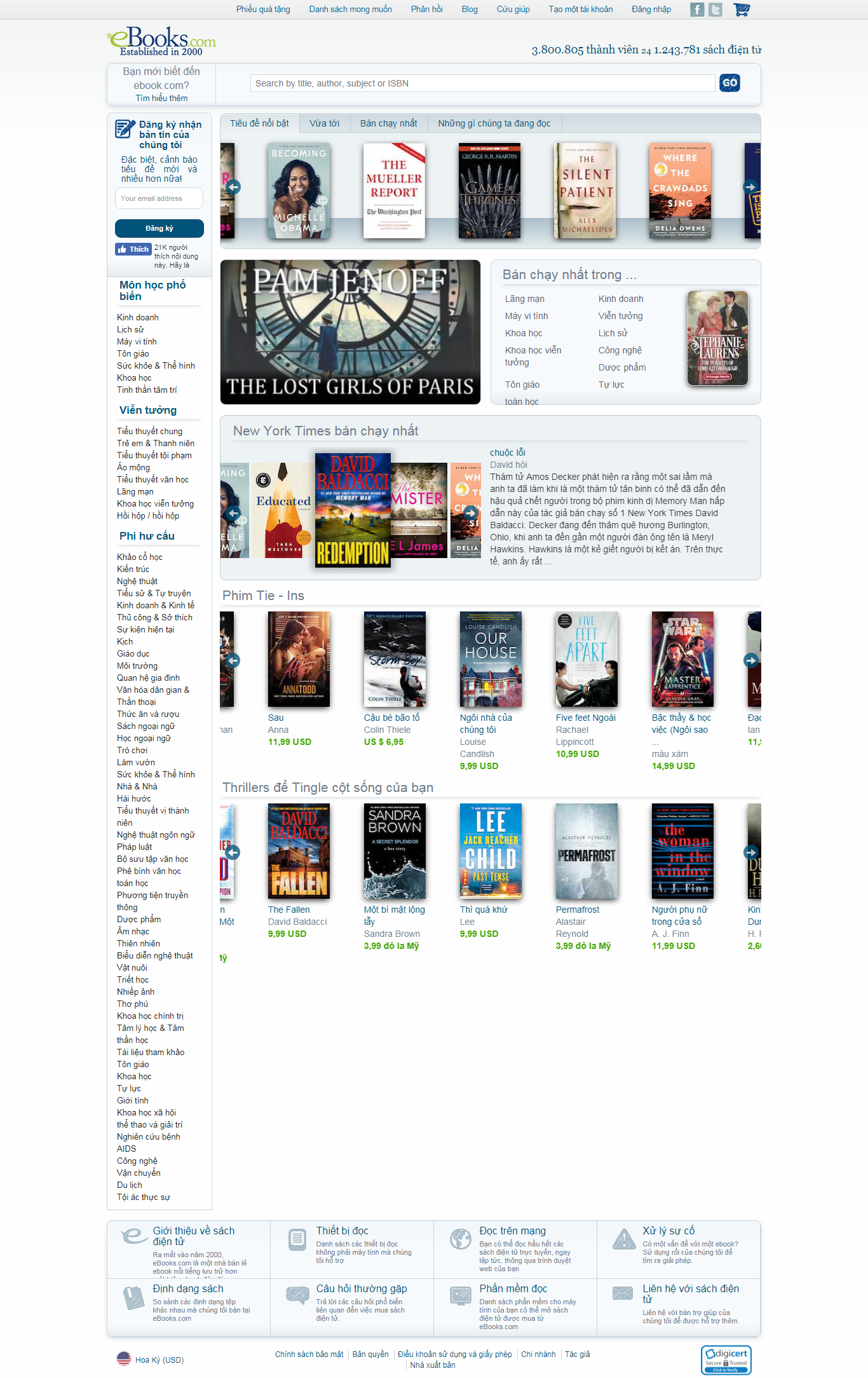 Thiết kế website bán sách - ebook - https://www.ebooks.com