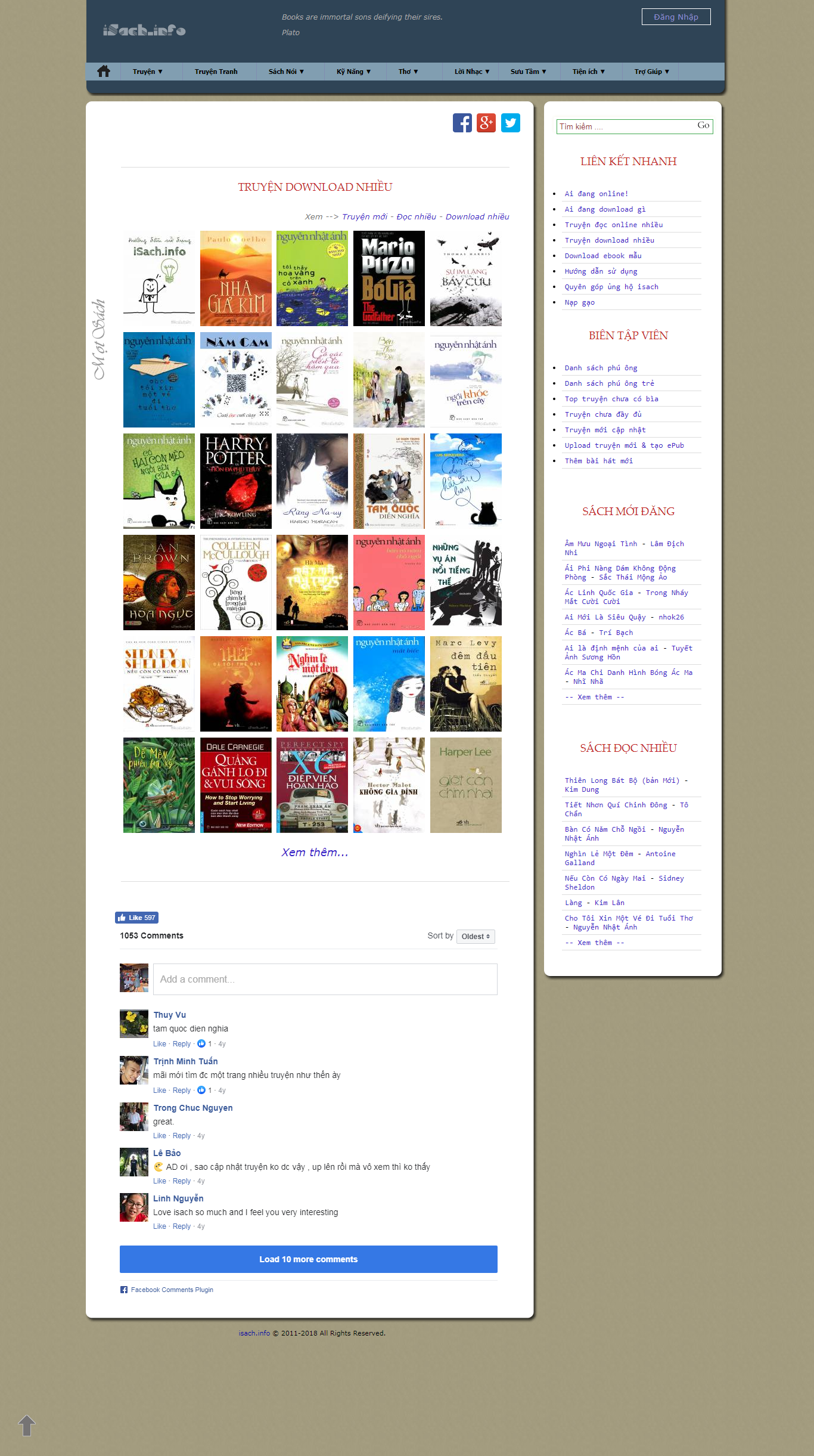 Thiết kế website bán sách - ebook - https://isach.info/