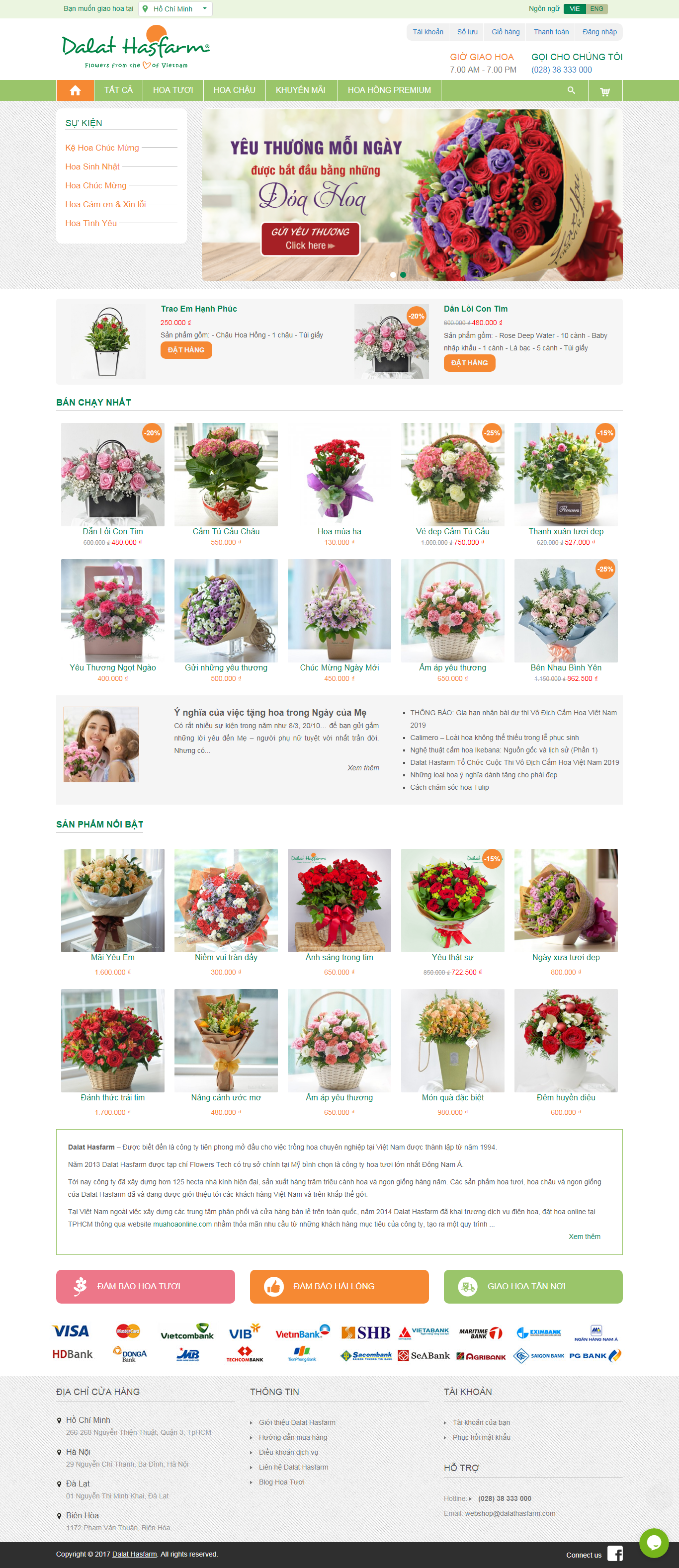 Thiết kế website bán hoa - điện hoa - https://muahoaonline.com/