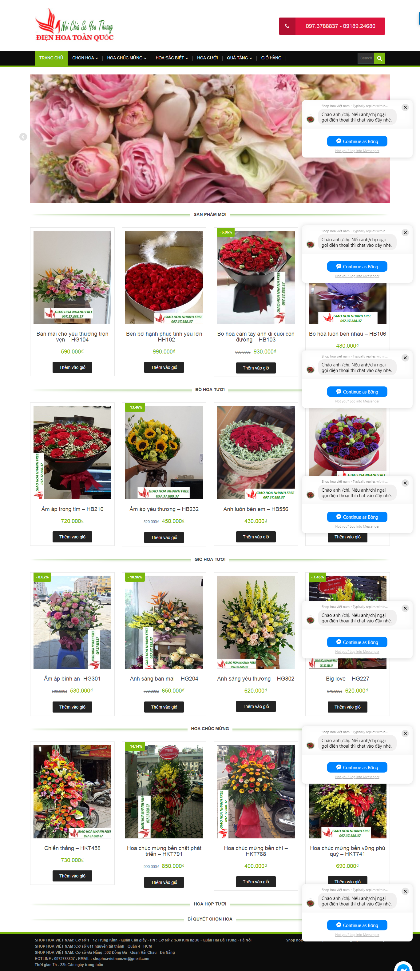 Thiết kế website bán hoa - điện hoa - http://shophoavietnam.com/