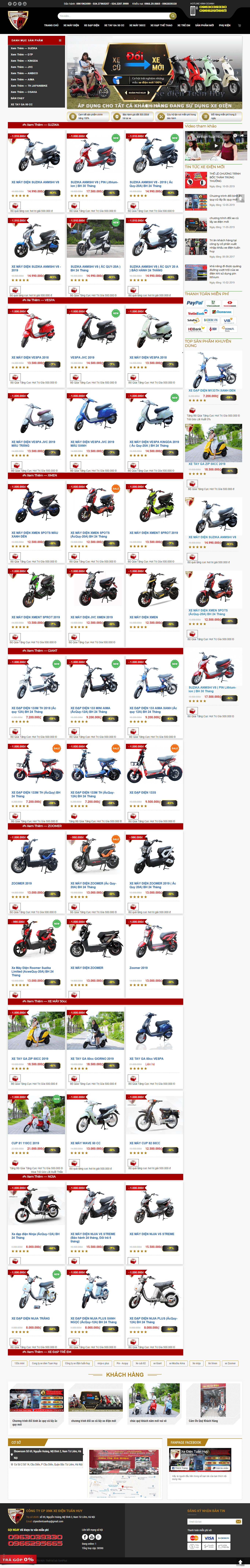 Thiết kế website xe điện - https://xedientuanhuy.vn/ đẹp SEO tốt