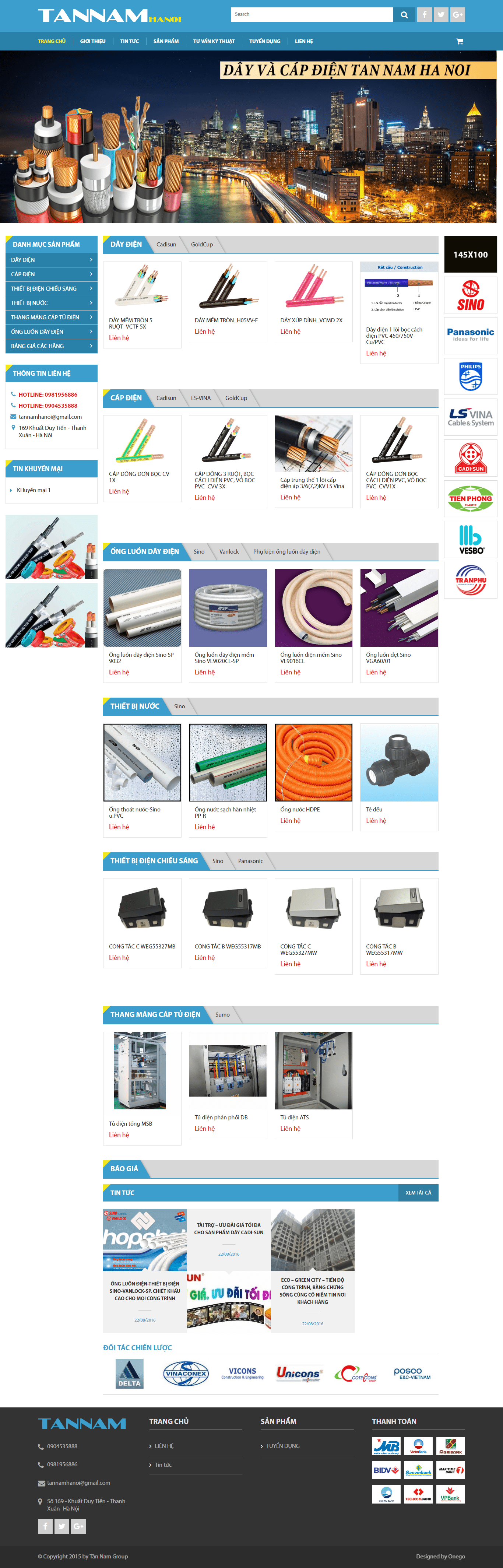 Thiết kế website thiết bị điện - http://dayvacapdien.vn/