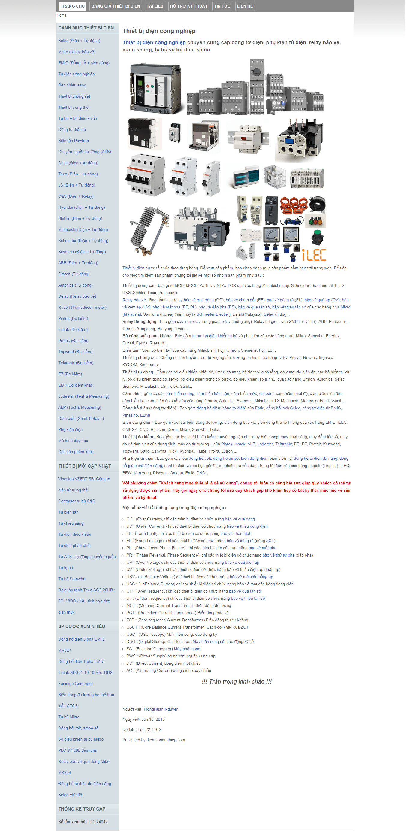 Thiết kế website thiết bị điện - http://dien-congnghiep.com/