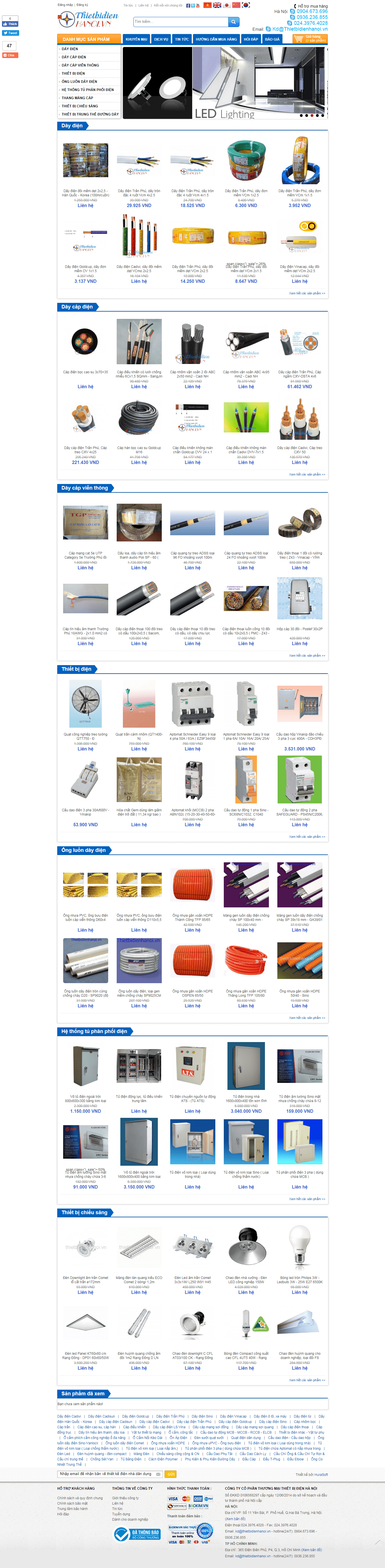 Thiết kế website thiết bị điện - https://thietbidienhanoi.vn/